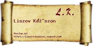 Liszov Kászon névjegykártya